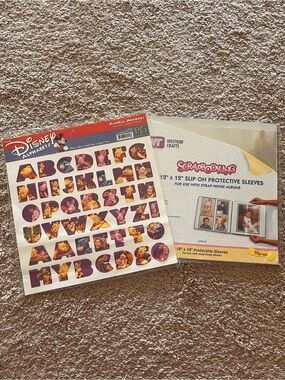 Scrapbooking Disney Winnie the Pooh Alphabet Paper Sheet & Protective Sleeves